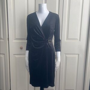 Anne Klein Black long Sleeve wrap Dress.  #465